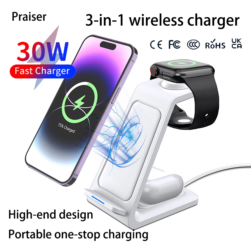 Wireless Charger Watch - 15W 3 in 1 Wireless Charger