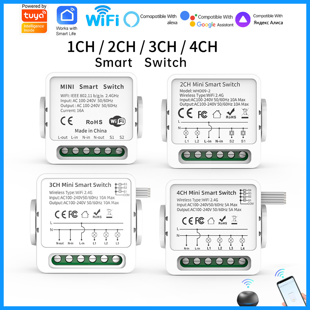 Tuya WiFi Smart Switch 1/2/3/4 - Smart Accessories recension och pris