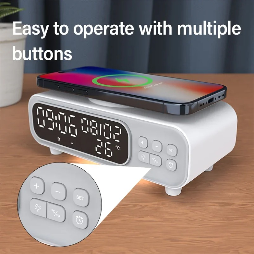 15W Wireless Charger Time Alar - Wireless Charger Watch recension och pris