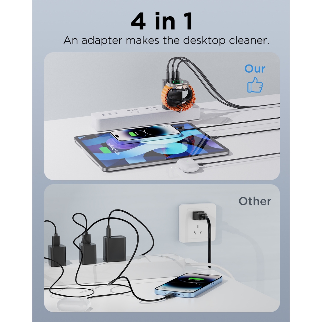 Oatsbasf 4 In 1 QC3.0 Fast Mag - Wireless Charger Watch recension och pris
